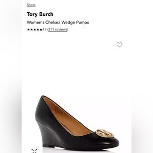 Tory Burch, Chelsea 65MM wedge, in Nappa leather, black, size 9.5